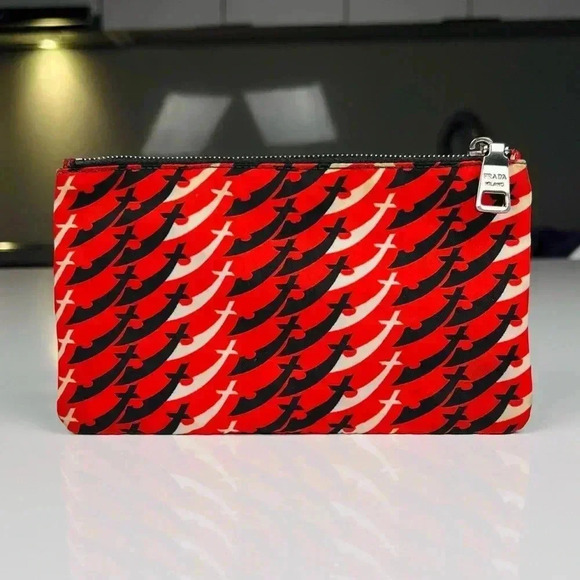 Prada Tessuto Nylon Star Fall Print Pouch - Picture 5 of 6
